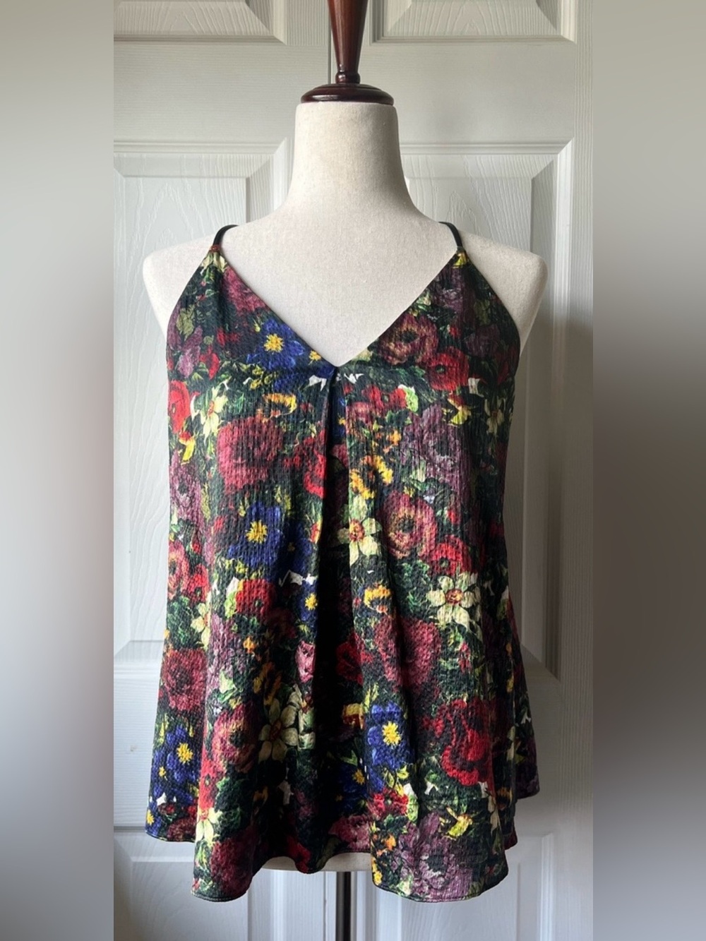 Alice + Olivia Guenda floral-print silk-satin tank top Size S - Picture 2 of 8